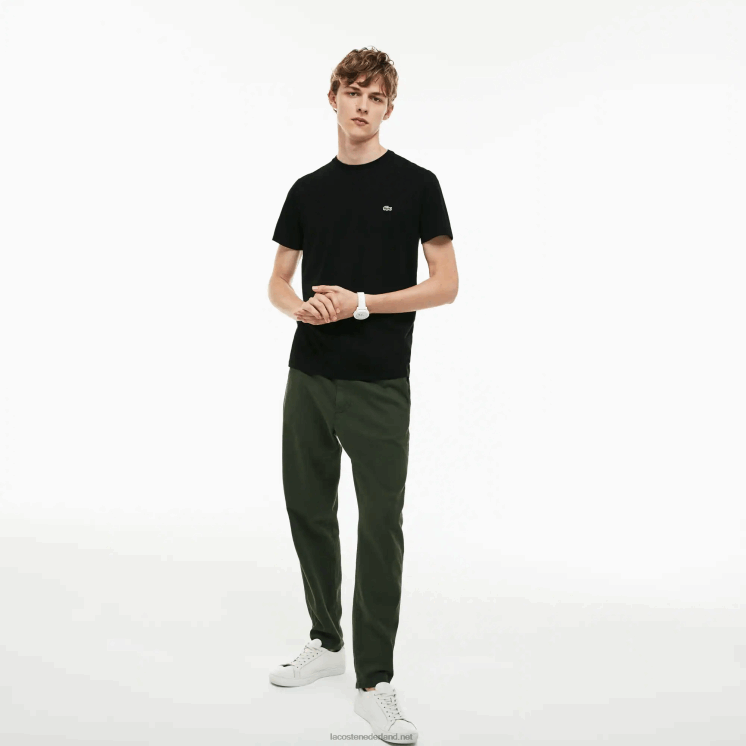 Lacoste T-shirt van pimakatoenjersey met ronde hals 0828H37 zwart 031 Heren