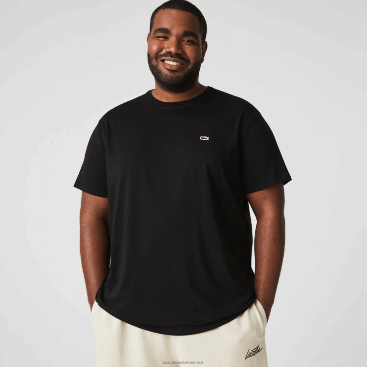 Lacoste T-shirt van pimakatoenjersey met ronde hals 0828H37 zwart 031 Heren
