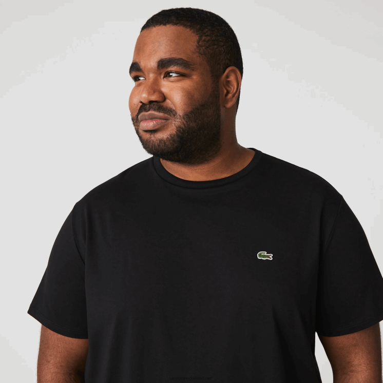 Lacoste T-shirt van pimakatoenjersey met ronde hals 0828H37 zwart 031 Heren
