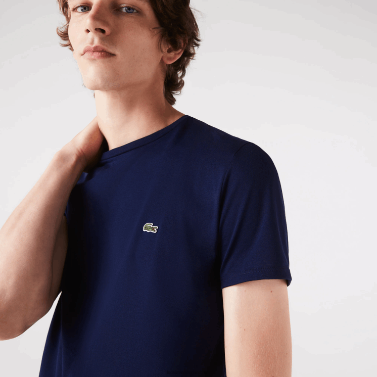 Lacoste T-shirt van pimakatoenjersey met ronde hals 0828H38 marineblauw 166 Heren