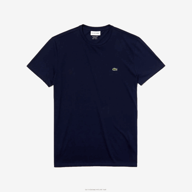 Lacoste T-shirt van pimakatoenjersey met ronde hals 0828H38 marineblauw 166 Heren