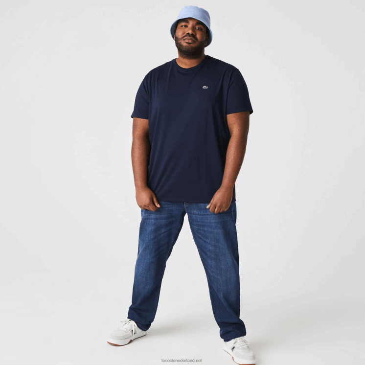 Lacoste T-shirt van pimakatoenjersey met ronde hals 0828H38 marineblauw 166 Heren