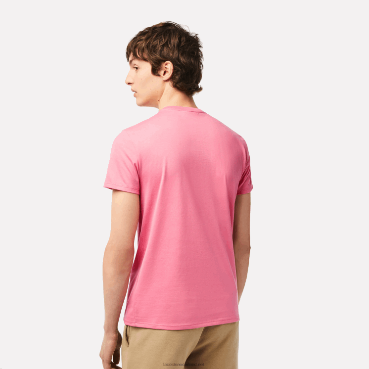 Lacoste T-shirt van pimakatoenjersey met ronde hals 0828H54 roze 2r3 Heren
