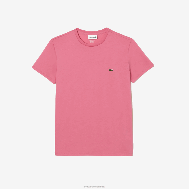 Lacoste T-shirt van pimakatoenjersey met ronde hals 0828H54 roze 2r3 Heren