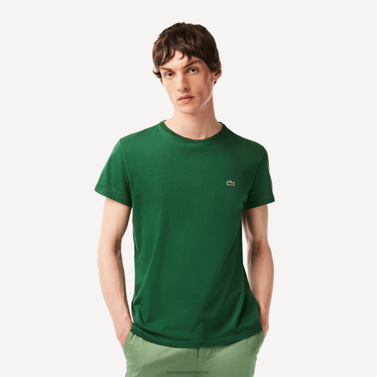 Lacoste T-shirt van pimakatoenjersey met ronde hals 0828H618 groen 132 Heren