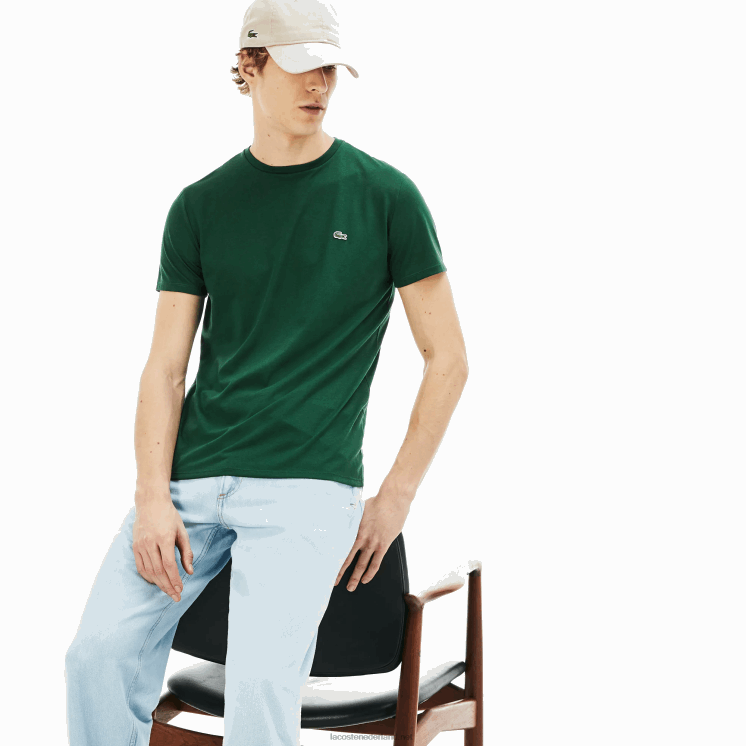 Lacoste T-shirt van pimakatoenjersey met ronde hals 0828H618 groen 132 Heren