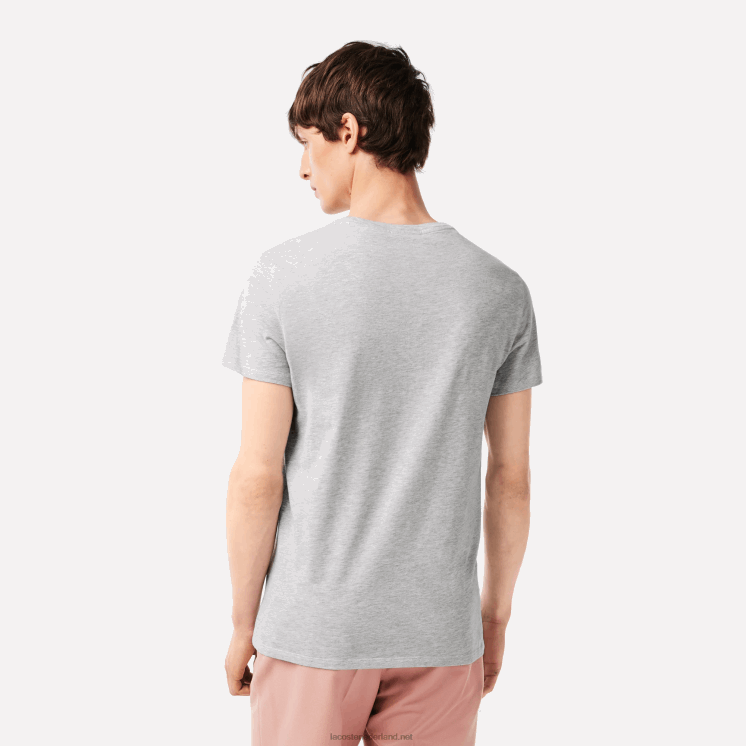 Lacoste T-shirt van pimakatoenjersey met ronde hals 0828H619 grijze chine ca Heren