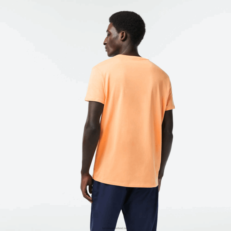 Lacoste T-shirt van pimakatoenjersey met ronde hals 0828H62 lichtoranje heb Heren