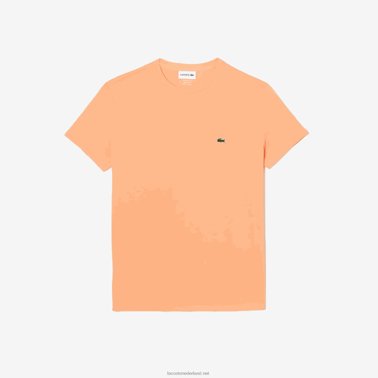 Lacoste T-shirt van pimakatoenjersey met ronde hals 0828H62 lichtoranje heb Heren