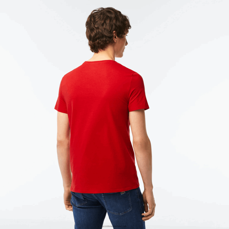 Lacoste T-shirt van pimakatoenjersey met ronde hals 0828H664 rood 240 Heren