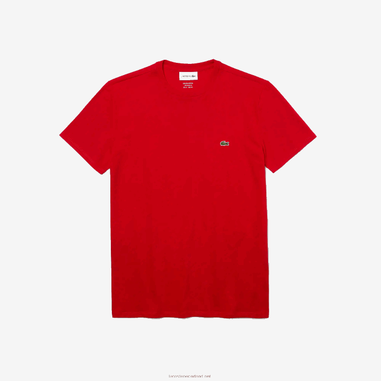 Lacoste T-shirt van pimakatoenjersey met ronde hals 0828H664 rood 240 Heren