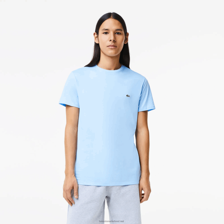 Lacoste T-shirt van pimakatoenjersey met ronde hals 0828H680 blauwe hbp Heren