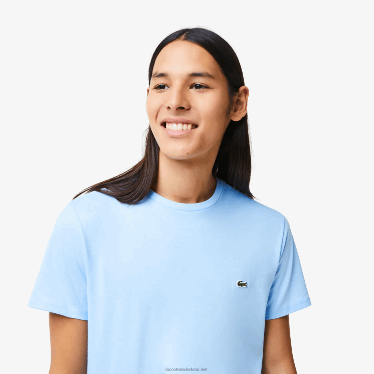 Lacoste T-shirt van pimakatoenjersey met ronde hals 0828H680 blauwe hbp Heren