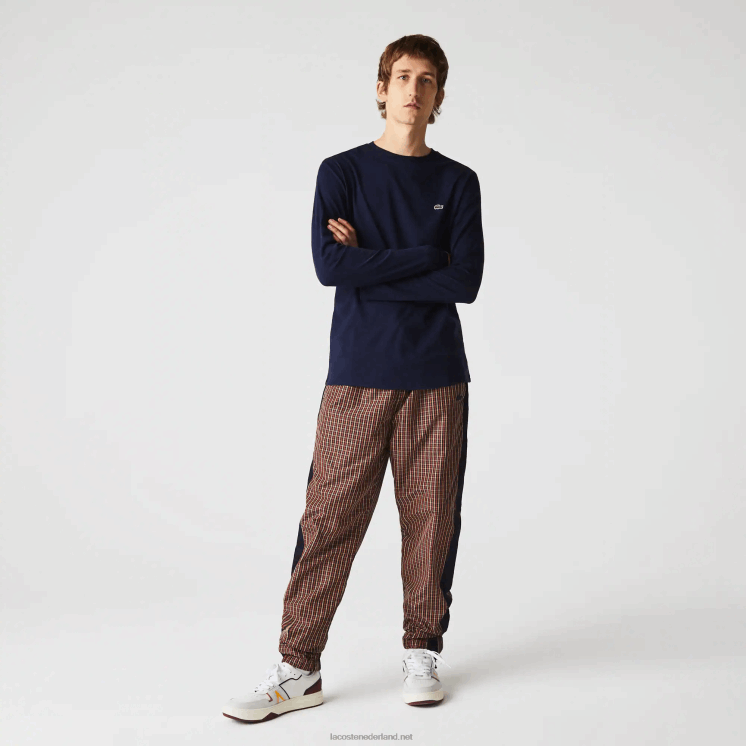 Lacoste T-shirt van pimakatoenjersey met ronde hals 0828H688 marineblauw 166 Heren
