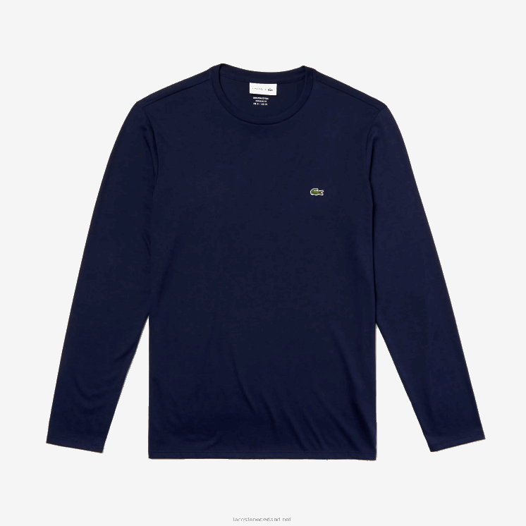 Lacoste T-shirt van pimakatoenjersey met ronde hals 0828H688 marineblauw 166 Heren