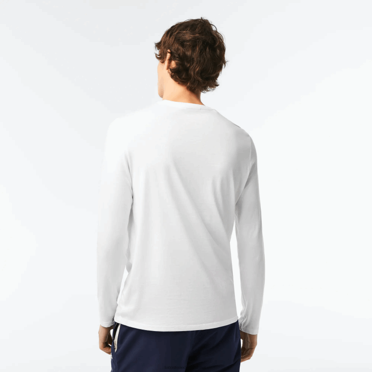 Lacoste T-shirt van pimakatoenjersey met ronde hals 0828H689 wit 001 Heren