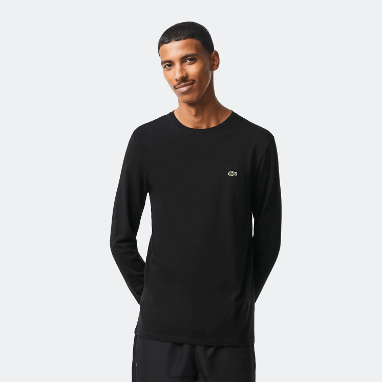 Lacoste T-shirt van pimakatoenjersey met ronde hals 0828H690 zwart 031 Heren