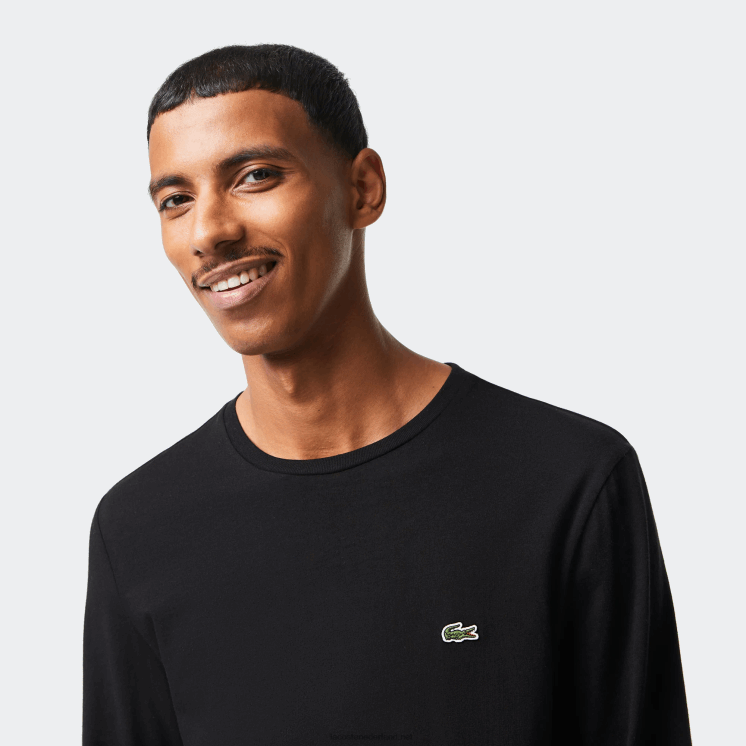 Lacoste T-shirt van pimakatoenjersey met ronde hals 0828H690 zwart 031 Heren