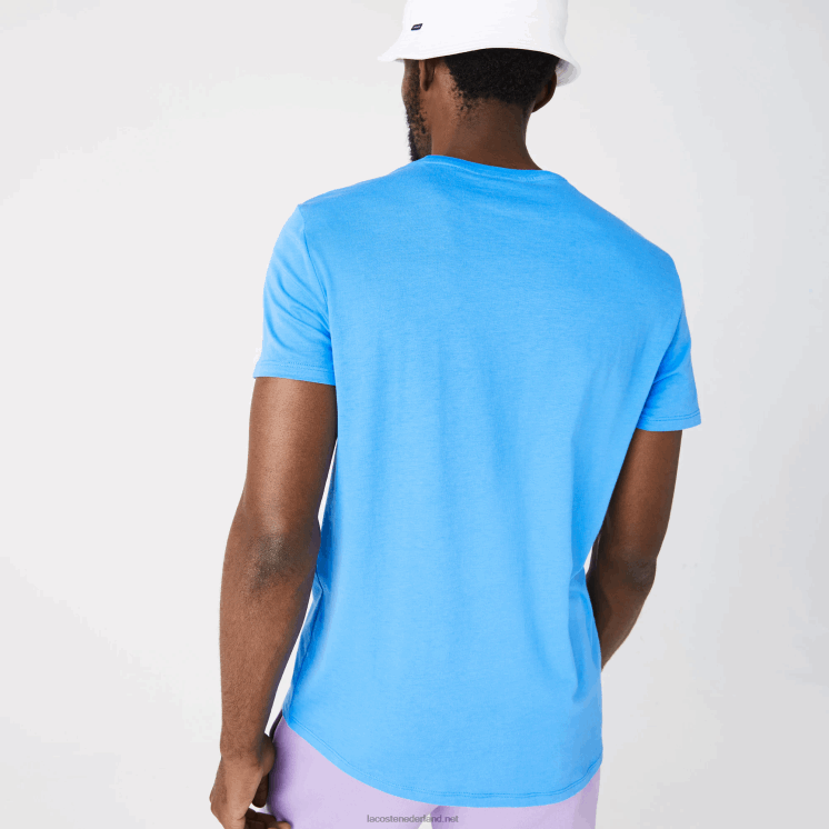 Lacoste T-shirt van pimakatoenjersey met ronde hals 0828H767 blauw 4xa Heren