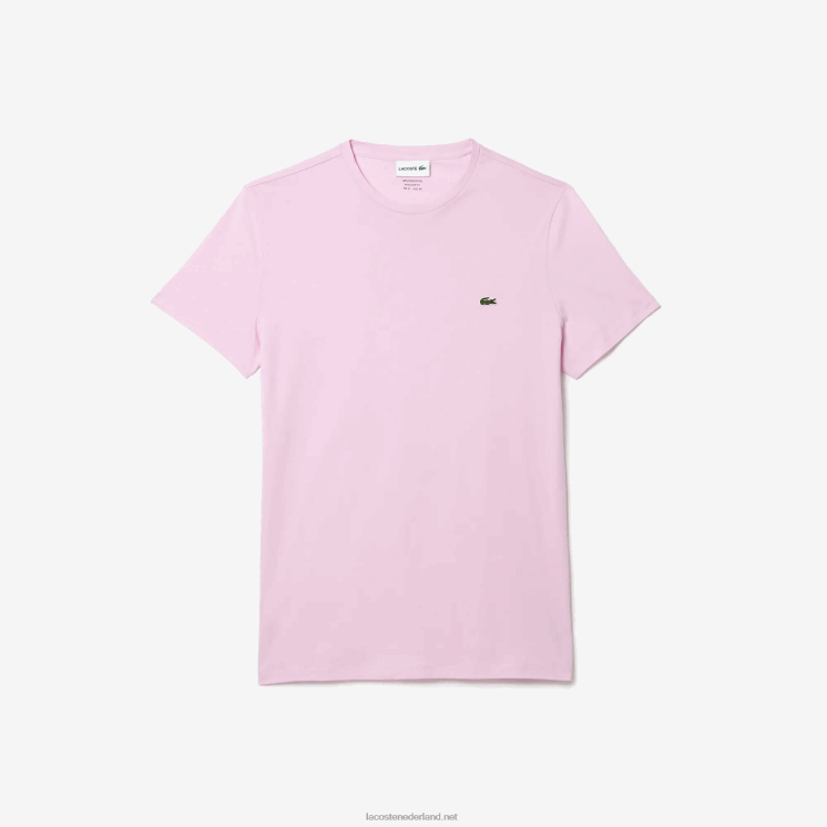 Lacoste T-shirt van pimakatoenjersey met ronde hals 0828H824 roze z4h Heren