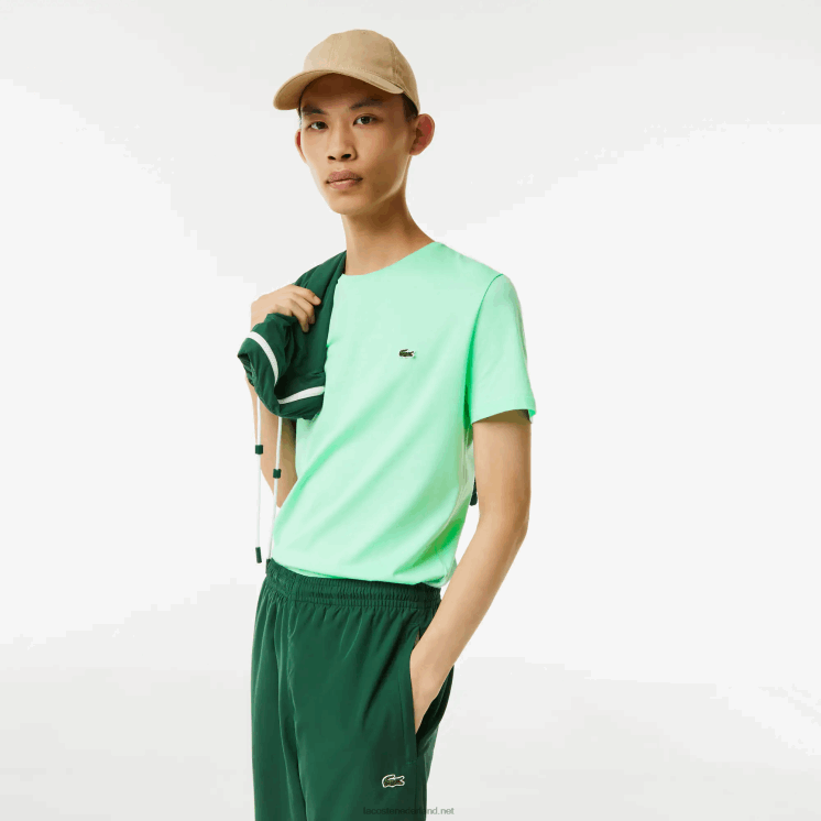 Lacoste T-shirt van pimakatoenjersey met ronde hals 0828H833 lichtgroen 0vz Heren