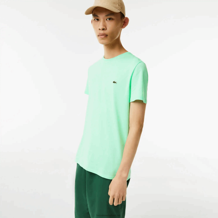Lacoste T-shirt van pimakatoenjersey met ronde hals 0828H833 lichtgroen 0vz Heren