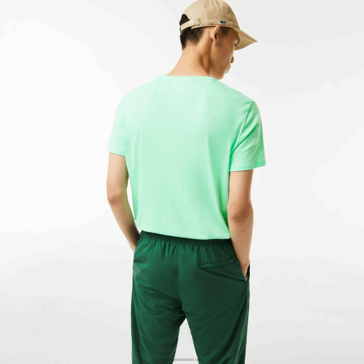Lacoste T-shirt van pimakatoenjersey met ronde hals 0828H833 lichtgroen 0vz Heren