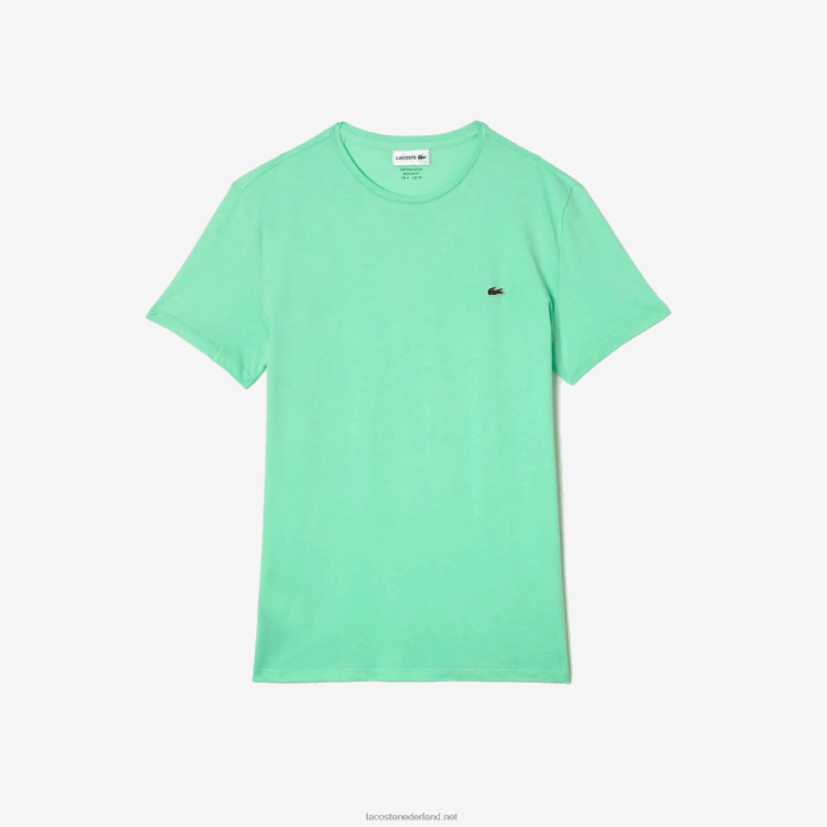 Lacoste T-shirt van pimakatoenjersey met ronde hals 0828H833 lichtgroen 0vz Heren