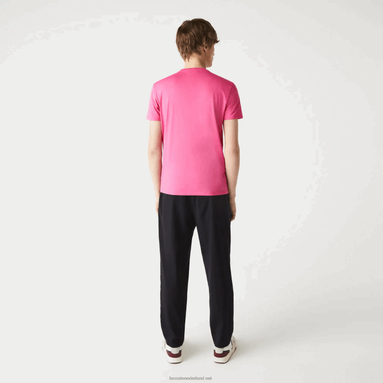 Lacoste T-shirt van pimakatoenjersey met ronde hals 0828H874 roze pqs Heren
