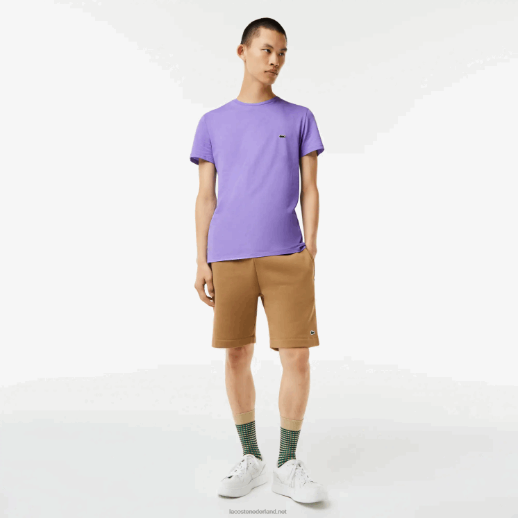 Lacoste T-shirt van pimakatoenjersey met ronde hals 0828H882 paarse gfu Heren