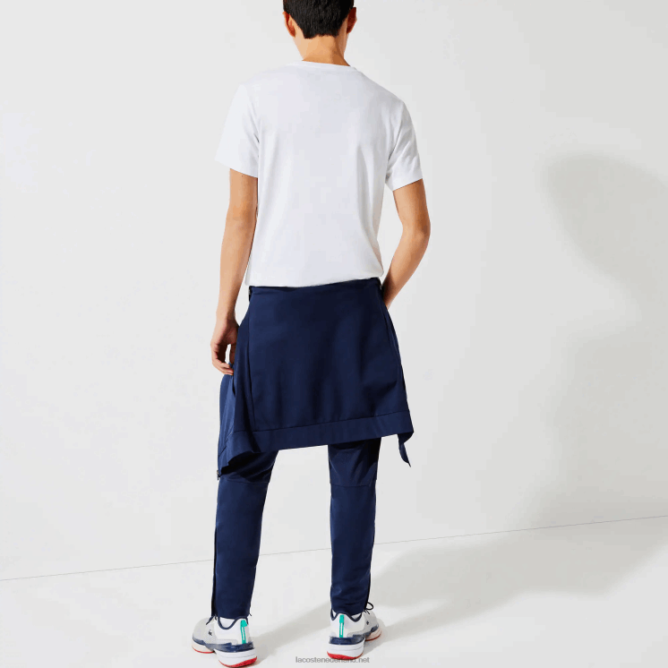 Lacoste ademend T-shirt met ronde hals en tennisprint 0828H792 wit groen v7e Heren