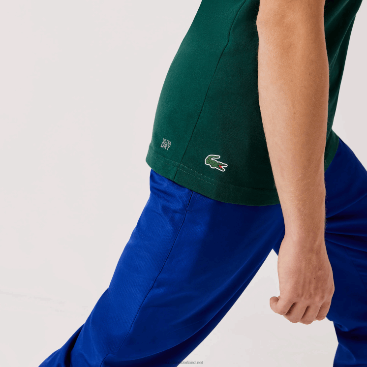 Lacoste ademend T-shirt met ronde hals en tennisprint 0828H795 groen wit wpx Heren