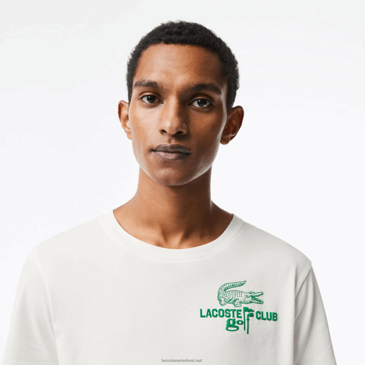 Lacoste golf regular fit T-shirt van biologisch katoen 0828H178 wit 70v Heren
