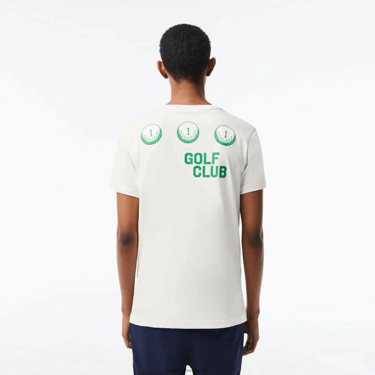 Lacoste golf regular fit T-shirt van biologisch katoen 0828H178 wit 70v Heren