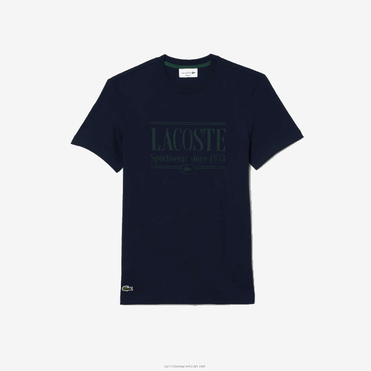 Lacoste jersey T-shirt met normale pasvorm 0828H105 marineblauw 166 Heren