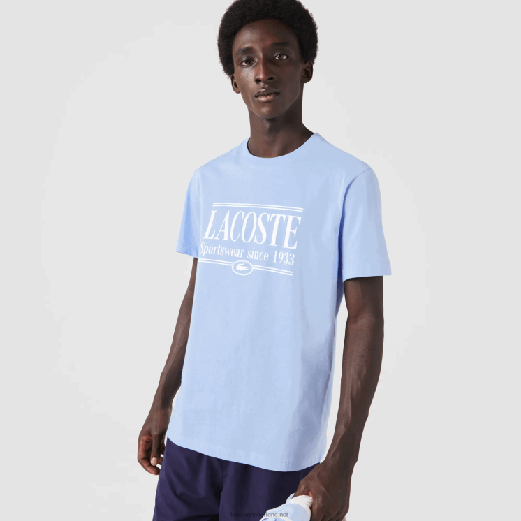 Lacoste jersey T-shirt met normale pasvorm 0828H107 blauwe hbp Heren