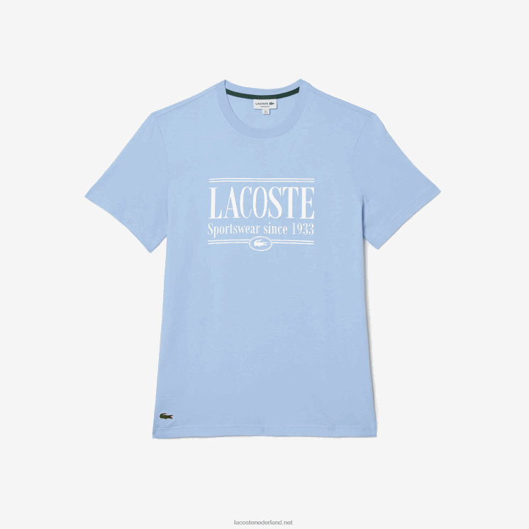 Lacoste jersey T-shirt met normale pasvorm 0828H107 blauwe hbp Heren