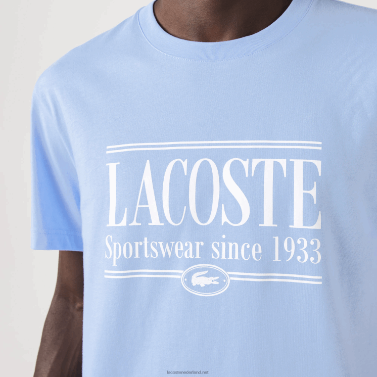 Lacoste jersey T-shirt met normale pasvorm 0828H107 blauwe hbp Heren