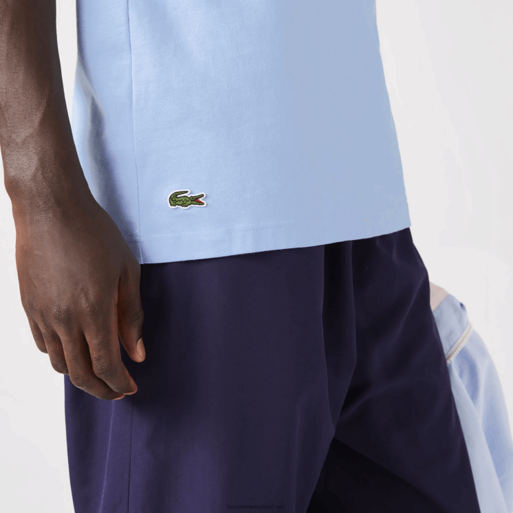 Lacoste jersey T-shirt met normale pasvorm 0828H107 blauwe hbp Heren