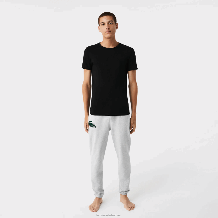 Lacoste katoenen T-shirt met ronde hals, 3-pack 0828H1349 wit grijs chine zwart bxy Heren