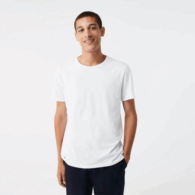 Lacoste katoenen T-shirt met ronde hals, 3-pack 0828H1350 wit 001 Heren