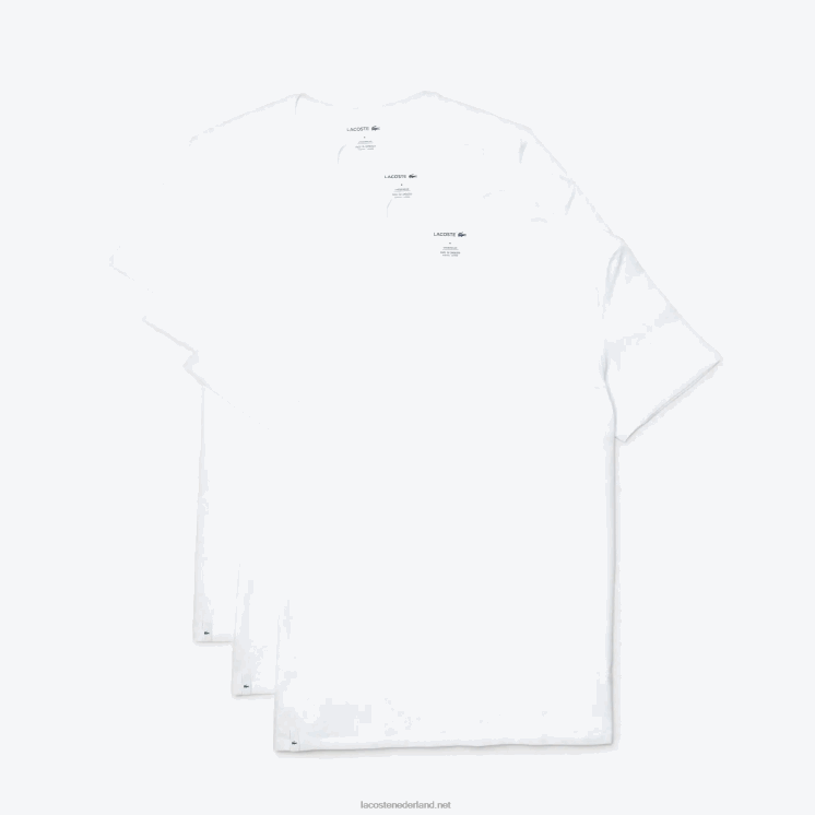 Lacoste katoenen T-shirt met ronde hals, 3-pack 0828H1350 wit 001 Heren