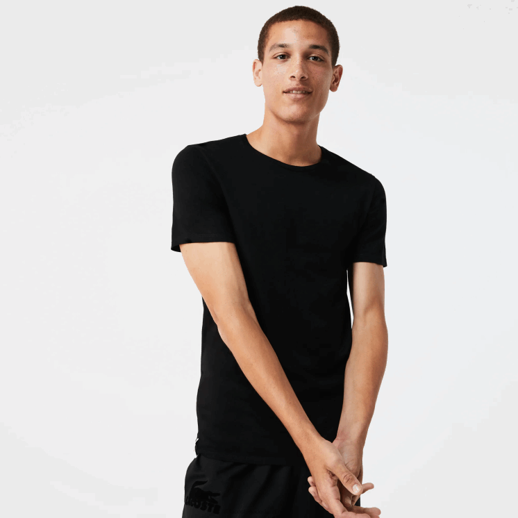 Lacoste katoenen T-shirt met ronde hals, 3-pack 0828H1351 zwart 031 Heren