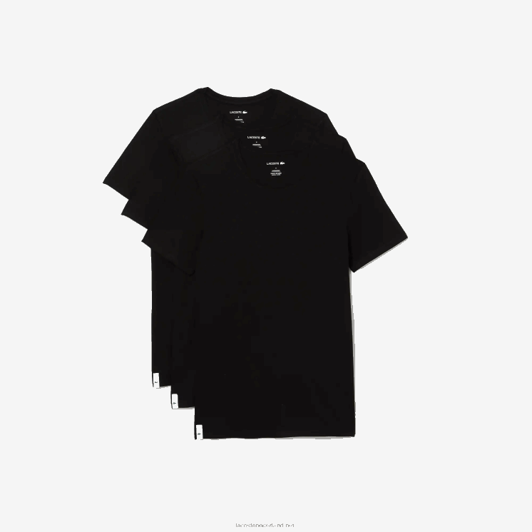 Lacoste katoenen T-shirt met ronde hals, 3-pack 0828H1351 zwart 031 Heren