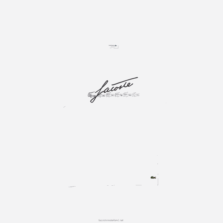 Lacoste katoenen T-shirt met ronde hals en handtekening en krokodillenprint 0828H761 wit 001 Heren
