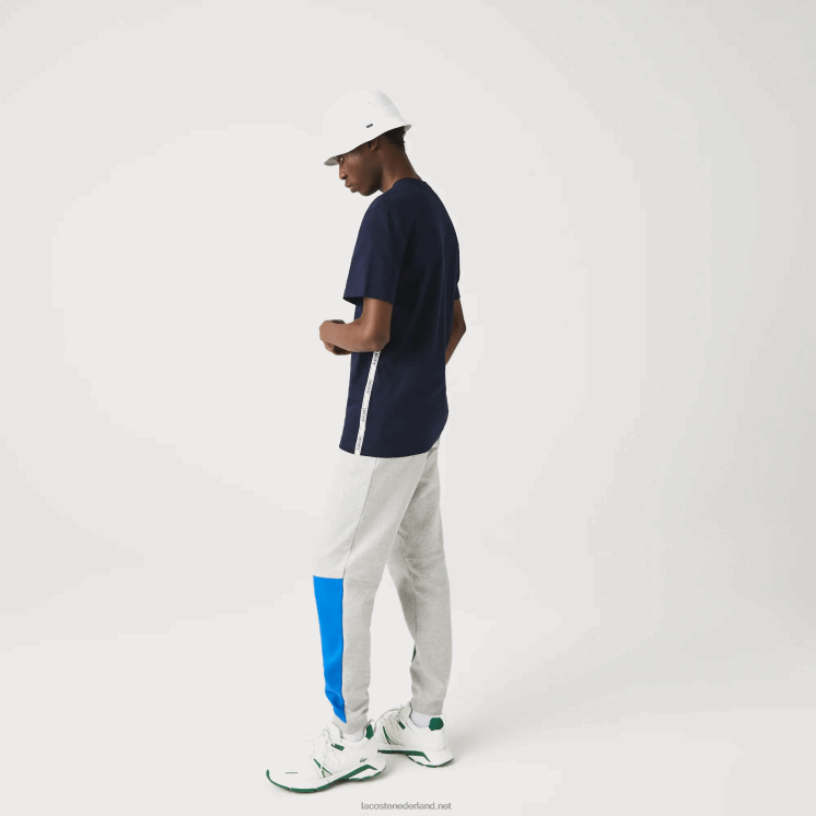 Lacoste katoenen T-shirt met ronde hals en merklogo 0828H909 marineblauw 166 Heren