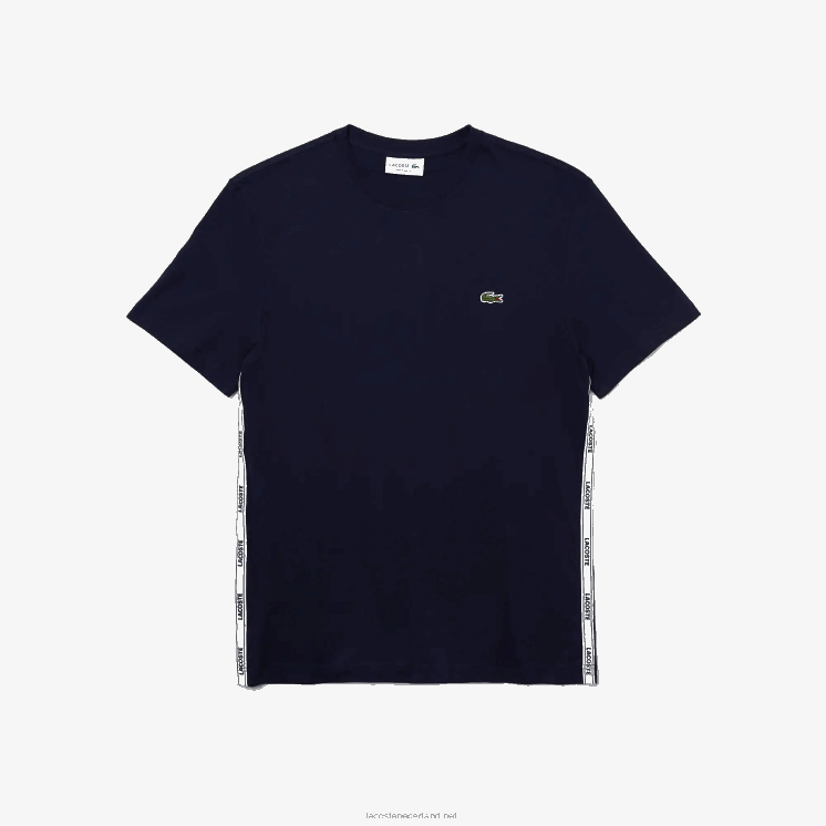 Lacoste katoenen T-shirt met ronde hals en merklogo 0828H909 marineblauw 166 Heren