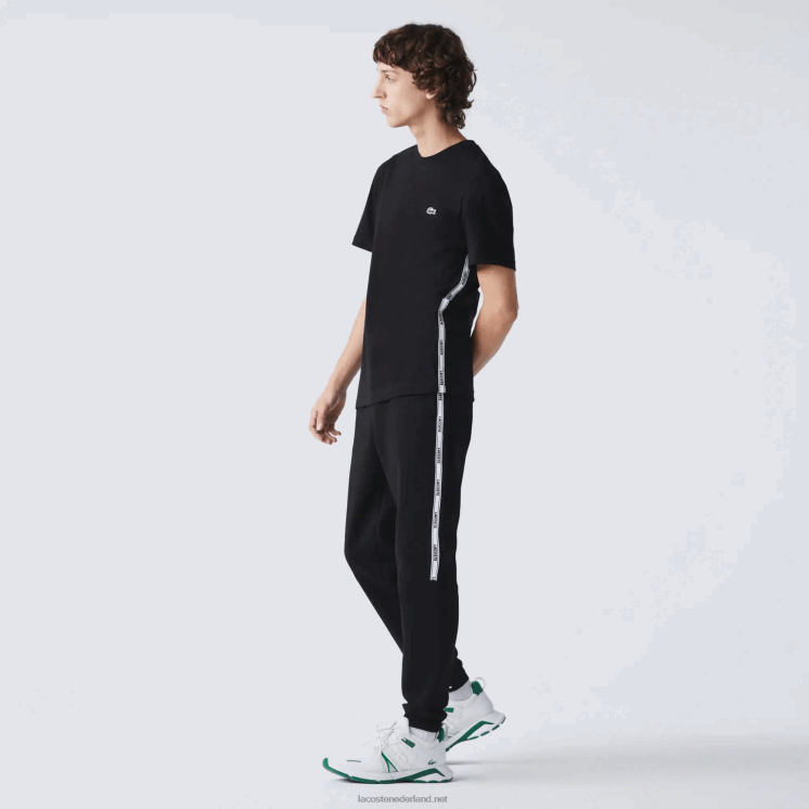 Lacoste katoenen T-shirt met ronde hals en merklogo 0828H910 zwart 031 Heren