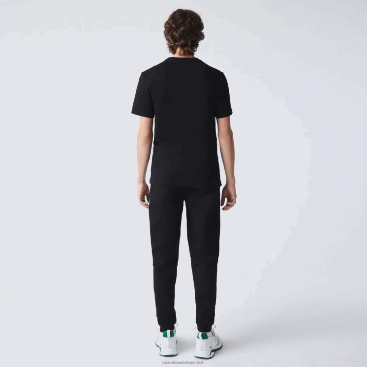 Lacoste katoenen T-shirt met ronde hals en merklogo 0828H910 zwart 031 Heren