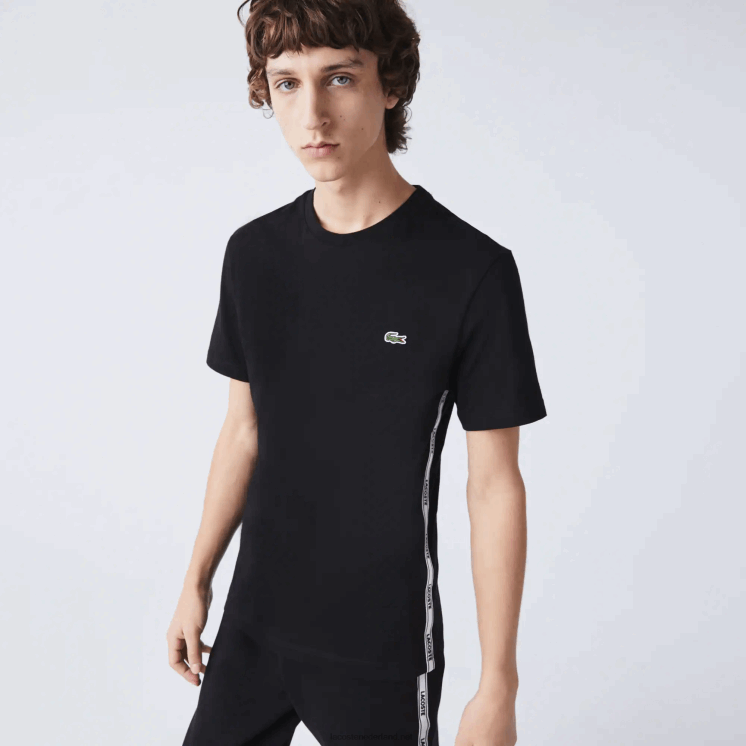 Lacoste katoenen T-shirt met ronde hals en merklogo 0828H910 zwart 031 Heren
